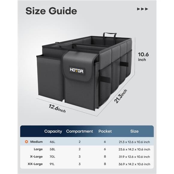 Trunk Organizer - Car Organizer, Foldable Trunk organizer for SUVs & Sedans - Picture 3 of 7